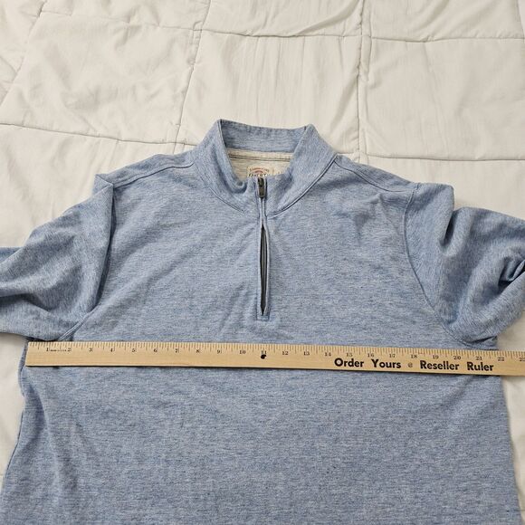Faherty Suffolk Pullover Sweater Mens Large Light Blue 1/4 Zip Mock Neck Outdoor - Picture 8 of 10